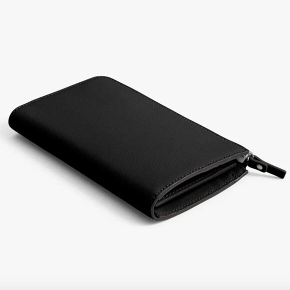 Lo & Sons Black Saffiano Leather Wallet - Black Interior w/Grey - Very Good Cond - Picture 1 of 12